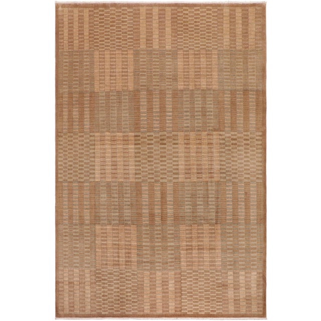 Boho Chic Gabbeh Brown/Beige Wool Rug - 10'0'' X 13'4'' For Sale - Image 10 of 10