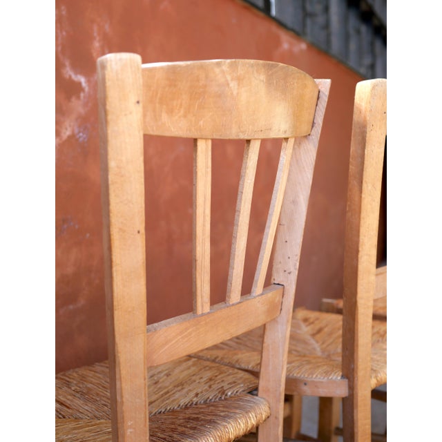 Rustic Straw Chairs, 1950s, Set of 5 For Sale - Image 4 of 11