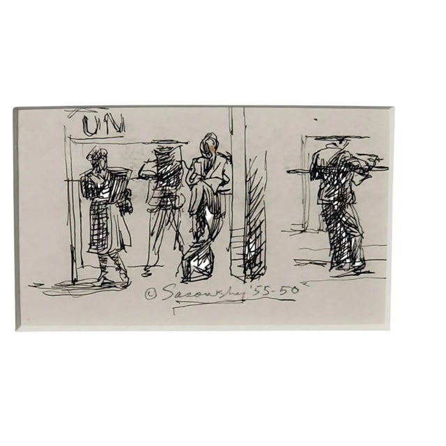 American Norman Sasowsky Original Signed Ink Drawing For Sale - Image 3 of 4