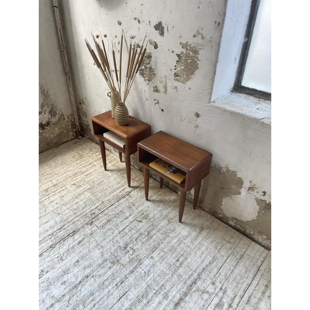 Wood Scandinavian Teak Bedside Tables, 1960s, Set of 2 For Sale - Image 7 of 18