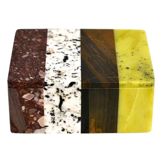 Gemstone Box Four Natural Stones Rare K3 Jasper Green Serpentine For Sale