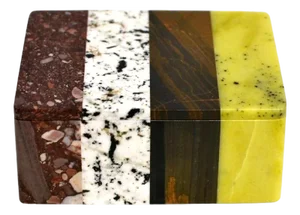 Gemstone Box Four Natural Stones Rare K3 Jasper Green Serpentine