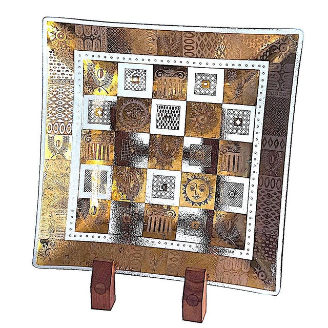 Mid-Century Modern Mid-Century Georges Briard Celeste Gold Plate Circa 1960s For Sale - Image 3 of 12