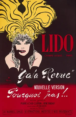 Original Vintage Lido Gala Revue Offset Lithograph Poster by René Gruau, 1970s