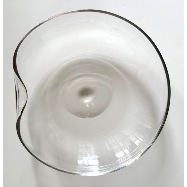 Contemporary Elsa Peretti for Tiffany & Co. Thumbprint Handblown Crystal Bowl 10.5" For Sale - Image 3 of 5