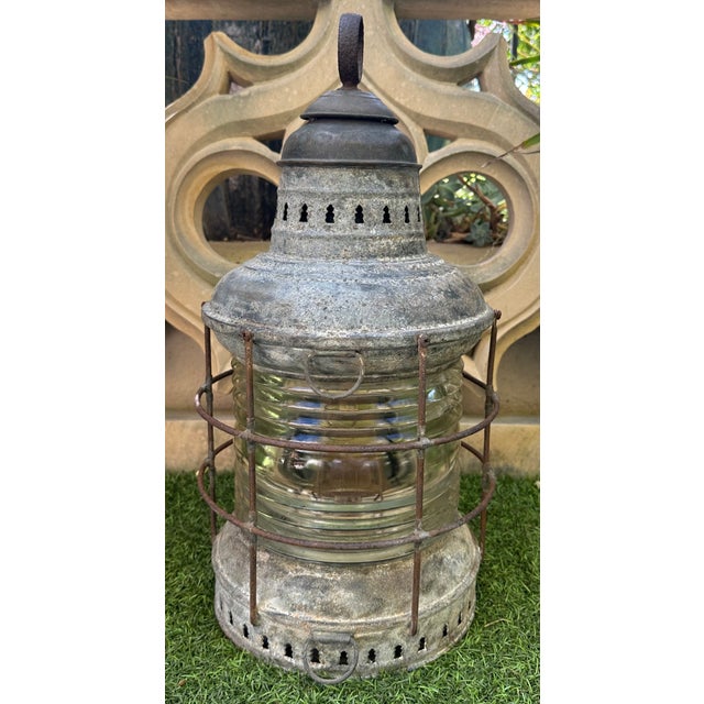 Vintage Perko Galvanized Steel Uss Missouri Battleship Anchor Lights – Clear Lens – Circa 1940 For Sale In San Diego - Image 6 of 11