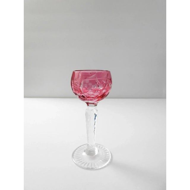 Vintage Lausitzer Colored Crystal Cordial Liquor Shot Glasses