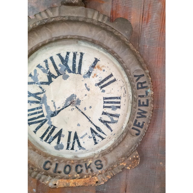 Early 20th Century Folk Art Advertising Clock Form Trade Sign For Sale - Image 9 of 13