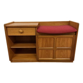 Nathan Vintage Teak Entry Bench With Storage For Sale