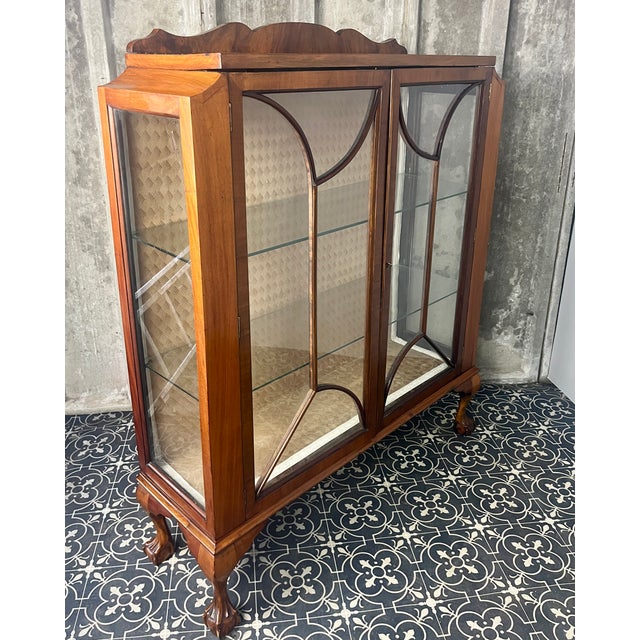 Vintage Art Deco Cocktail Display Cabinet in Walnut and Mahogany, 1930s For Sale - Image 17 of 18