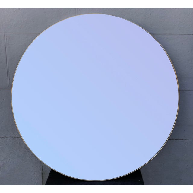 Round mirror with brass profile - Vintage 70s