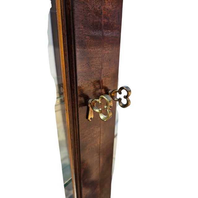 Brown 1980s Henredon Charles X Curio Cabinet Display Hutch China Breakfront Neo Classical For Sale - Image 8 of 13