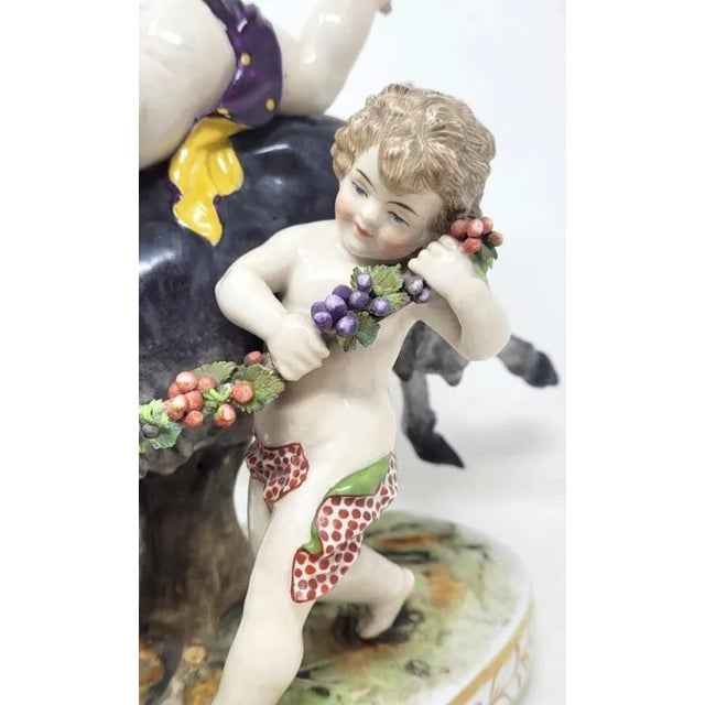 Group of Children Playing with a Goat from Ludwigsburg Porcelain For Sale - Image 6 of 9