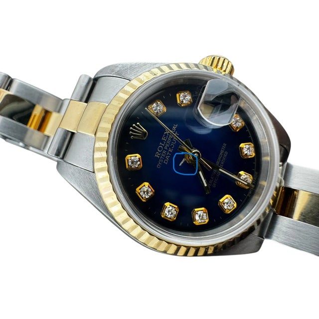 2002 Rolex Ladies DateJust Two Tone Blue Diamond Dial Watch 79173 For Sale In New York - Image 6 of 18