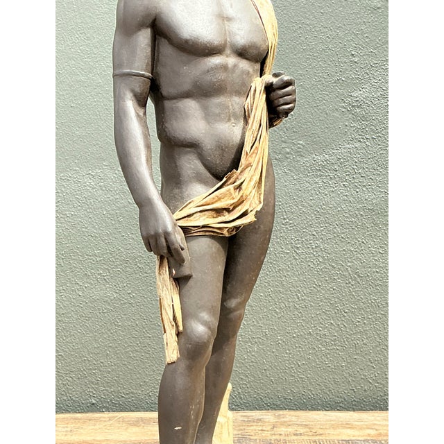 Vintage Neoclassical Sculpture of Man For Sale - Image 12 of 12