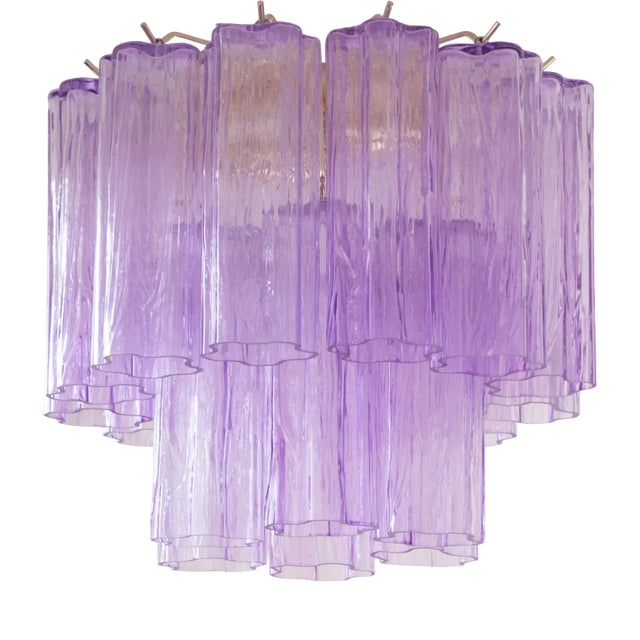 Ceiling Light with Wisteria Purple Murano Glass, Italy, 1990s For Sale
