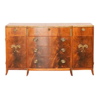 Early 20th Century Biedermeier Style Buffet With Brass Pulls For Sale