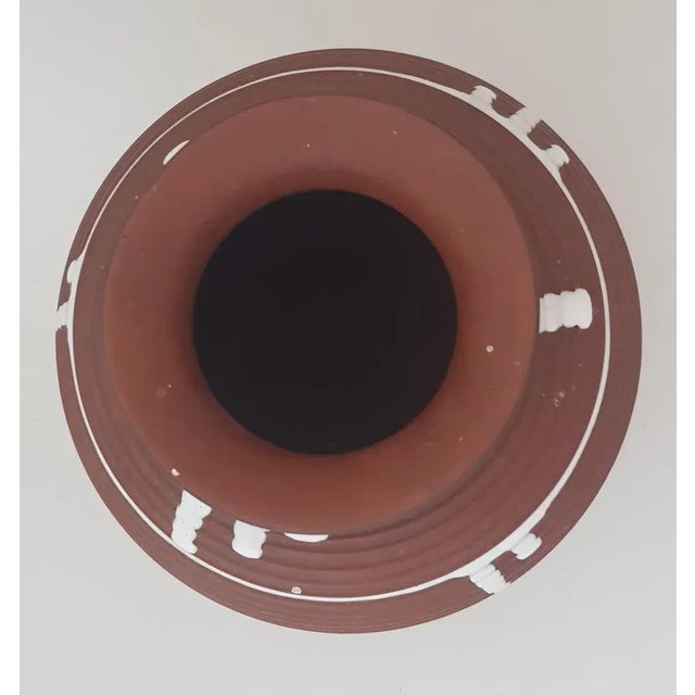 Mid-Century Modern Brown Shards Vase with White Running Glaze, 1950s For Sale - Image 3 of 4