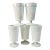 1950s Vintage Americana Arts & Crafts Boho Chic Milk Glass Pedestal Ice Tea Glasses - Set of 5 For Sale