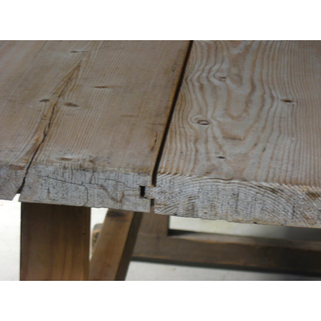 Wood Swedish Trestle Dining Table or Bocktable For Sale - Image 7 of 12