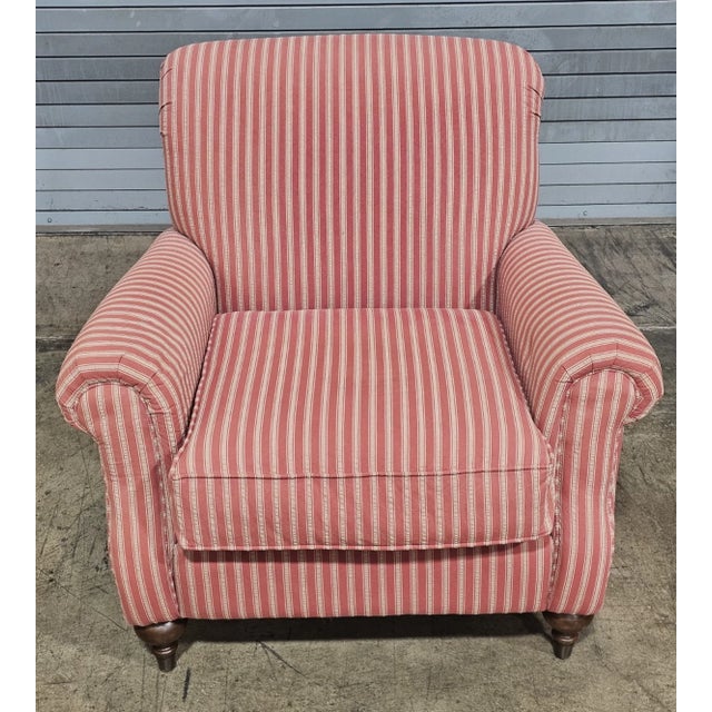 Bloomingdale's Late 20th Century Bloomingdale's Brownstone East Armchair and Matching Ottoman and Throw Pillows For Sale - Image 4 of 15