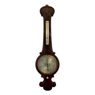 Victorian Mahogany Banjo Barometer, 1860s For Sale