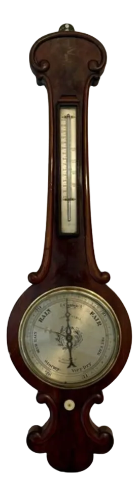 Victorian Mahogany Banjo Barometer, 1860s