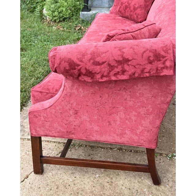 Late 20th Century Chippendale Style Camelback Sofa - New Upholstery For Sale - Image 6 of 14