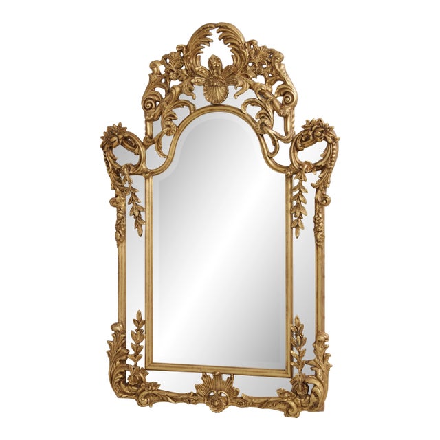 Friedman Brothers Gold Frame Beveled Glass Mirror For Sale