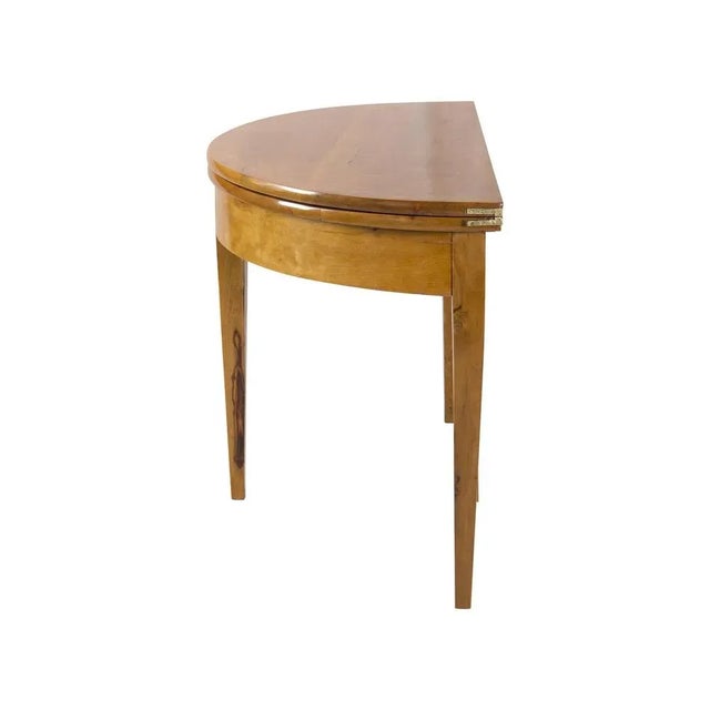 19th Century Biedermeier Demi Lune Fold-Out Table For Sale - Image 3 of 13