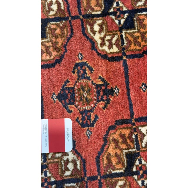 Persian 1960s Vintage Persian Turkman Brown Handmade All-Over Medallion Wool Rug For Sale - Image 3 of 12