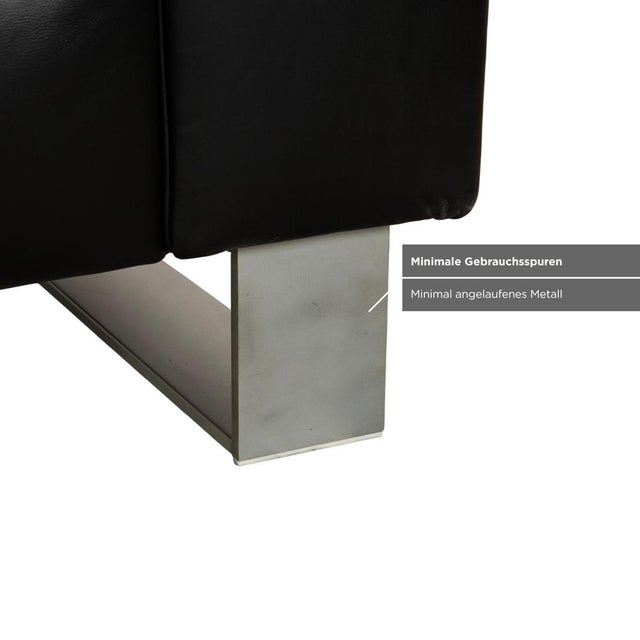 BMP 622 3-Seater Sofa in Black Leather from Rolf Benz For Sale - Image 9 of 15