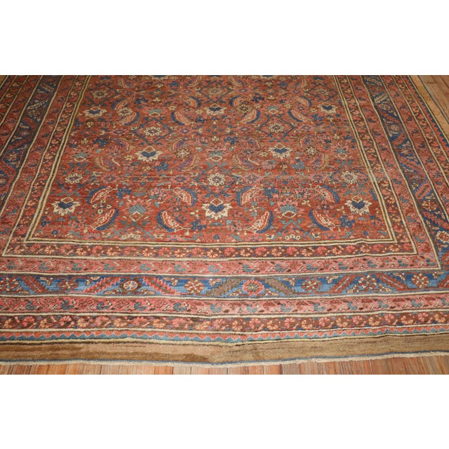 Red Antique Zabihi Collection Persian Bakshaish Rug For Sale - Image 8 of 12