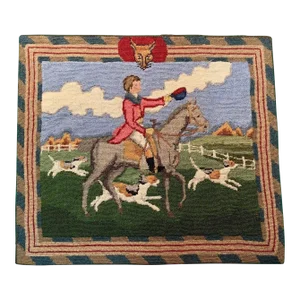 Mid 20th Century Fox-Hunter Petit-Needlepoint Panel