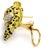 Diamond Ruby Enamel Leopard 18k Gold Door Knocker Post Clip Earrings For Sale - Image 4 of 4