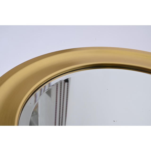 Gold Mid-Century Golden Aluminum Round Mirror attributed to Sergio Mazza for Artemide, Italy, 1960s For Sale - Image 8 of 14
