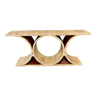 Karl Springer Design White Parchment Console Table For Sale