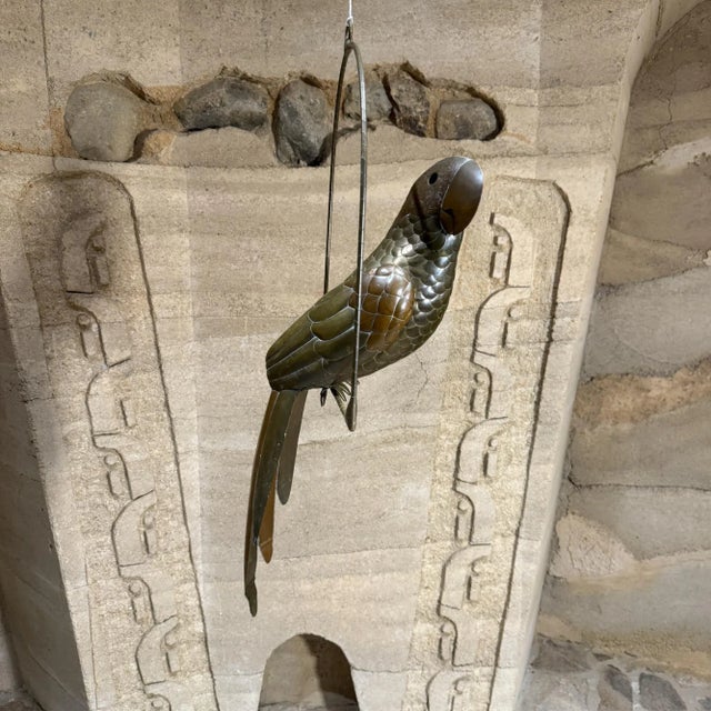 1980s Mid-Century Modern Bustamante Style Parrot Hanging Sculpture For Sale - Image 5 of 13