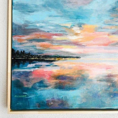Yvonne Beeris, Mister Pink Sky, Acrylic on Canvas, Framed For Sale - Image 5 of 9
