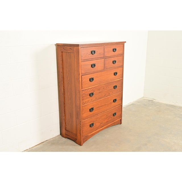 Thomasville Thomasville Mission Oak Arts & Crafts Highboy Dresser For Sale - Image 4 of 16