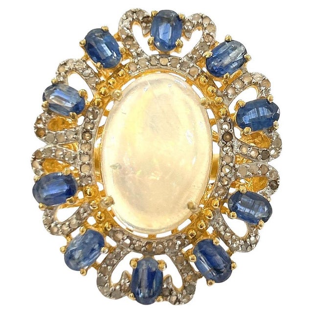 Bochic "Orient" Vintage Sapphire, Diamonds & Multi Gem Ring Set 18K & Silver For Sale - Image 15 of 18