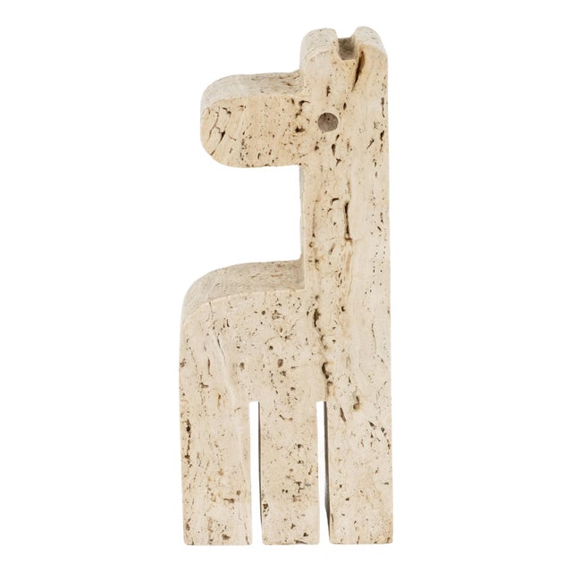 Mid-Century Giraffe in Travertine attributed to Fratelli Mannelli, Italy, 1970s For Sale