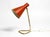 Large Mid-Century Modern Brass Table Lamp with Brick Red Shade, 1950s For Sale - Image 17 of 18