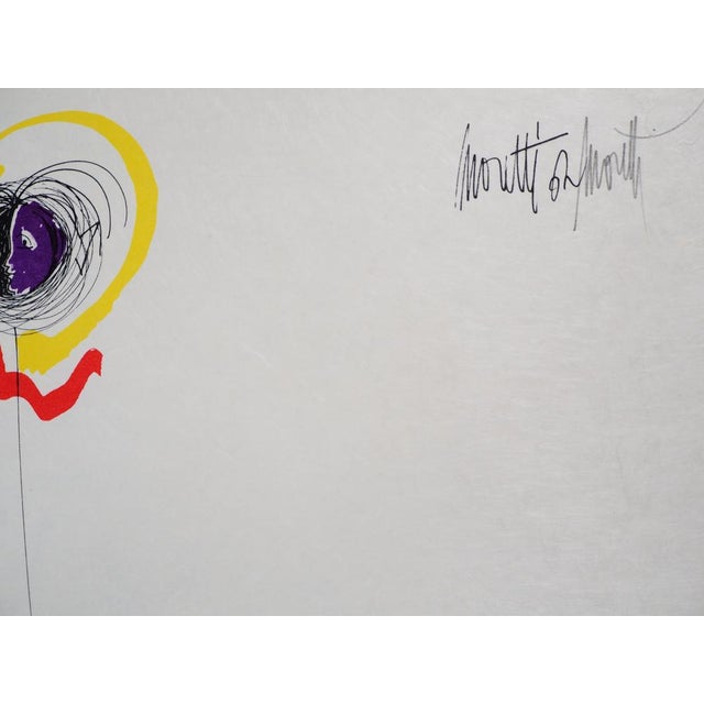 Raymond moretti (1931-2005) and jean cocteau (1889-1963) faces and fish, 1973 original lithograph signed in pencil by...