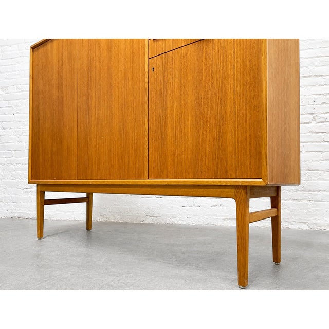 Mid Century Modern Teak Highboard Sideboard | Swedish Credenza by Beril Fridhagen for Bodafors, Vintage Scandinavian Bar Cabinet, 1960s For Sale - Image 11 of 15