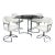 1972 Cal-Style Chrome and Smoked Glass Dining Set With Swivel Chairs - Set of 6 For Sale