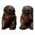 Pair of Cloisonne Enameled Guardian Lions – 10" Foo Dogs With Intricate Floral Motifs For Sale