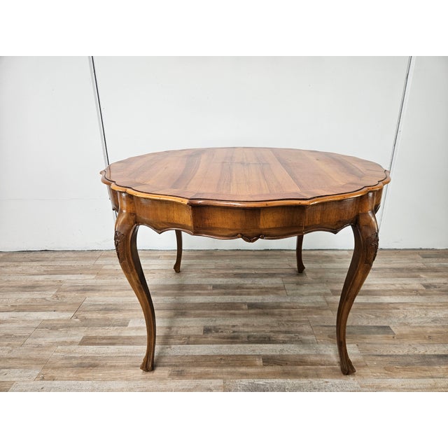 Baroque Style Table in Carved Walnut with Side Drawers, 1960 For Sale - Image 16 of 16