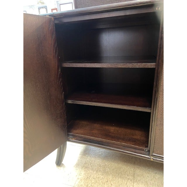 Modern Barbara Barry for Baker / McGuire Rattan, Oak & Raffia Sideboard Buffet For Sale - Image 9 of 11