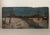 Charming folk art winter landscape, painted on a wooden board, circa 1930s. The primitive, hand-painted style and muted...